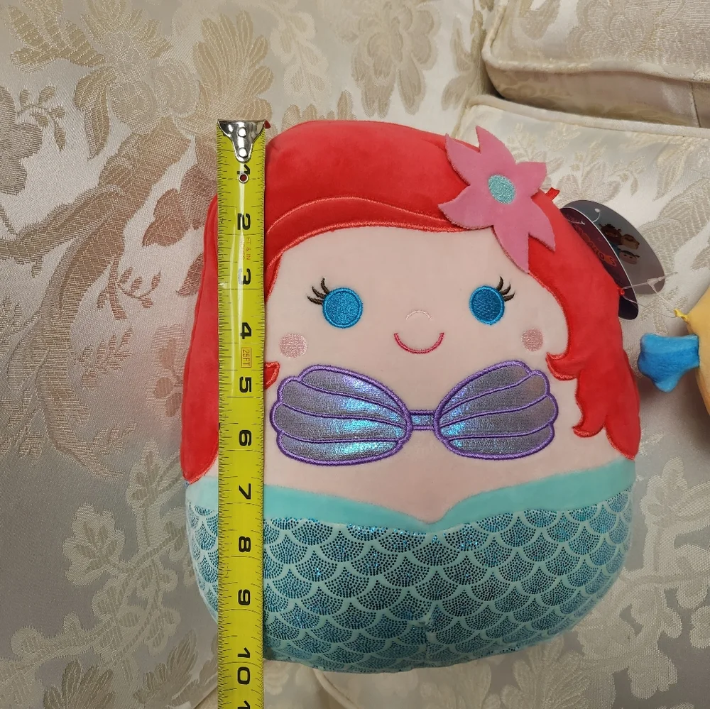 Squishmallow Ariel and Flounder Disney Squishmallows 10” and 4”